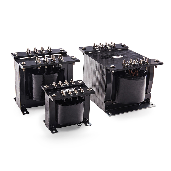 Image of a large black power transformer.