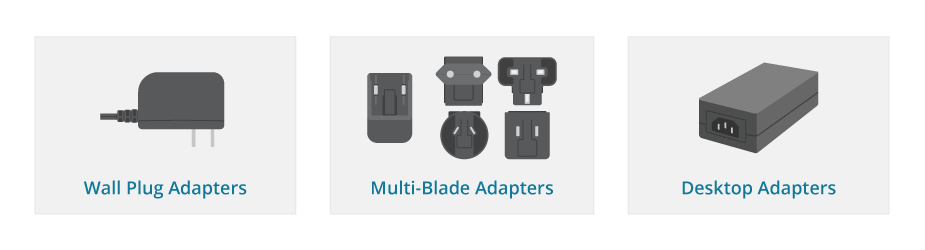 Figure 2: Types of external power adapters mandated by efficiency regulations