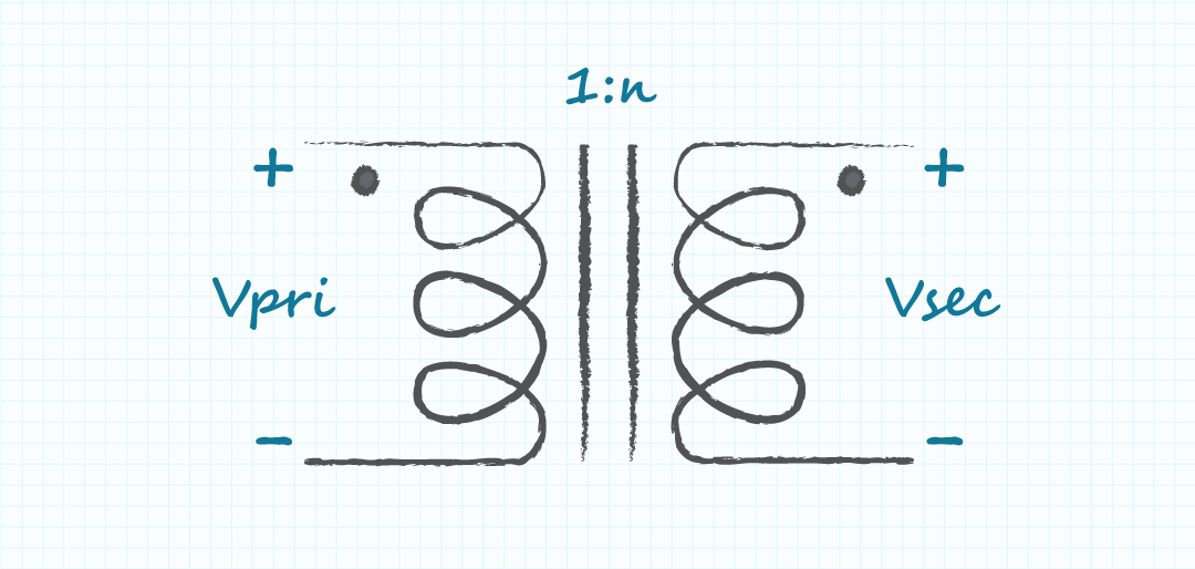 Diagram of transformer with single output