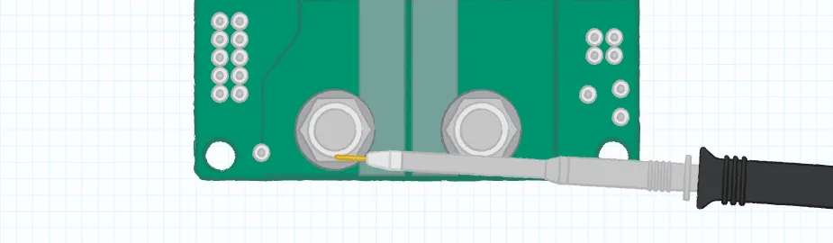Example of the ideal setup for the tip and barrel probe method