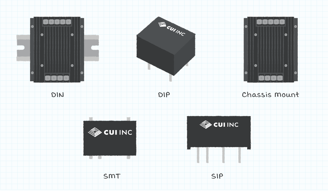 Package and mounting choices for dc-dc converters