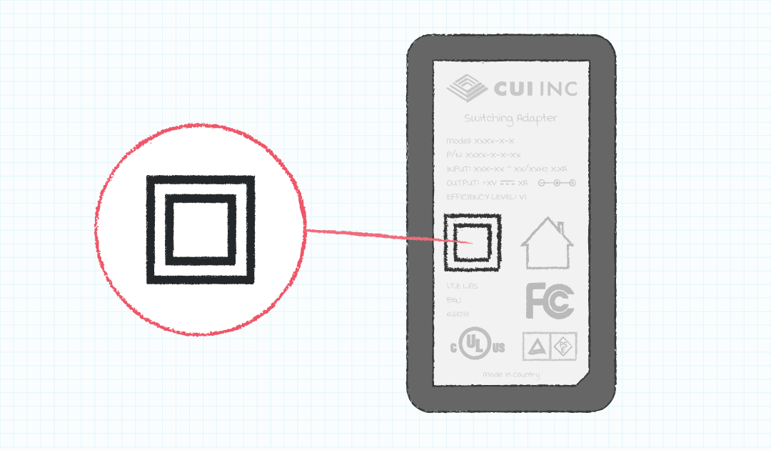 Figure 2: Class II marking of an external power supply