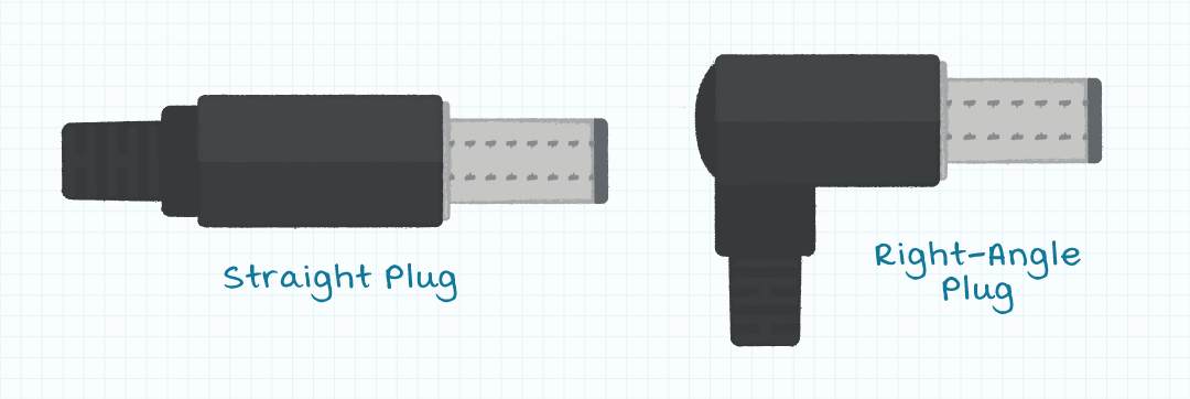 Straight and right-angle barrel plugs
