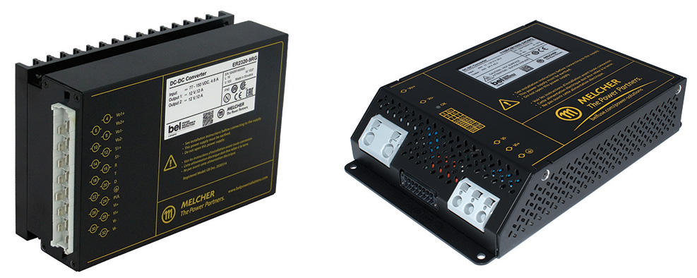 The HR series (left) and RCM series (right) of DC-DCs from Bel Power Solutions