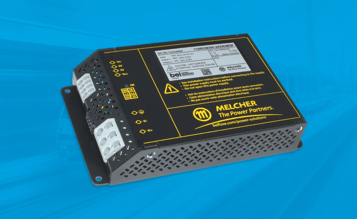 Bel Expands RCM Series for Railway Systems with Dual Output DC-DC Converter